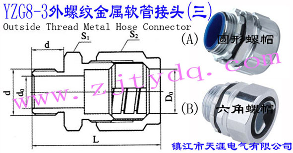 YZG8-3 ݼyܛܽ^Outside Thread Metal Hose Connector