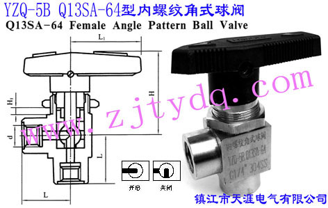 YZQ-5B Q13SA-64̓ݼyʽyYZQ-5B Q13SA-64 Female Angle Pattern Ball Valve