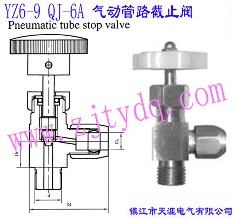 YZ6-9 QJ-6A ӹ·ֹyYZ6-9 QJ-6A Pneumatic Tube Stop Valve